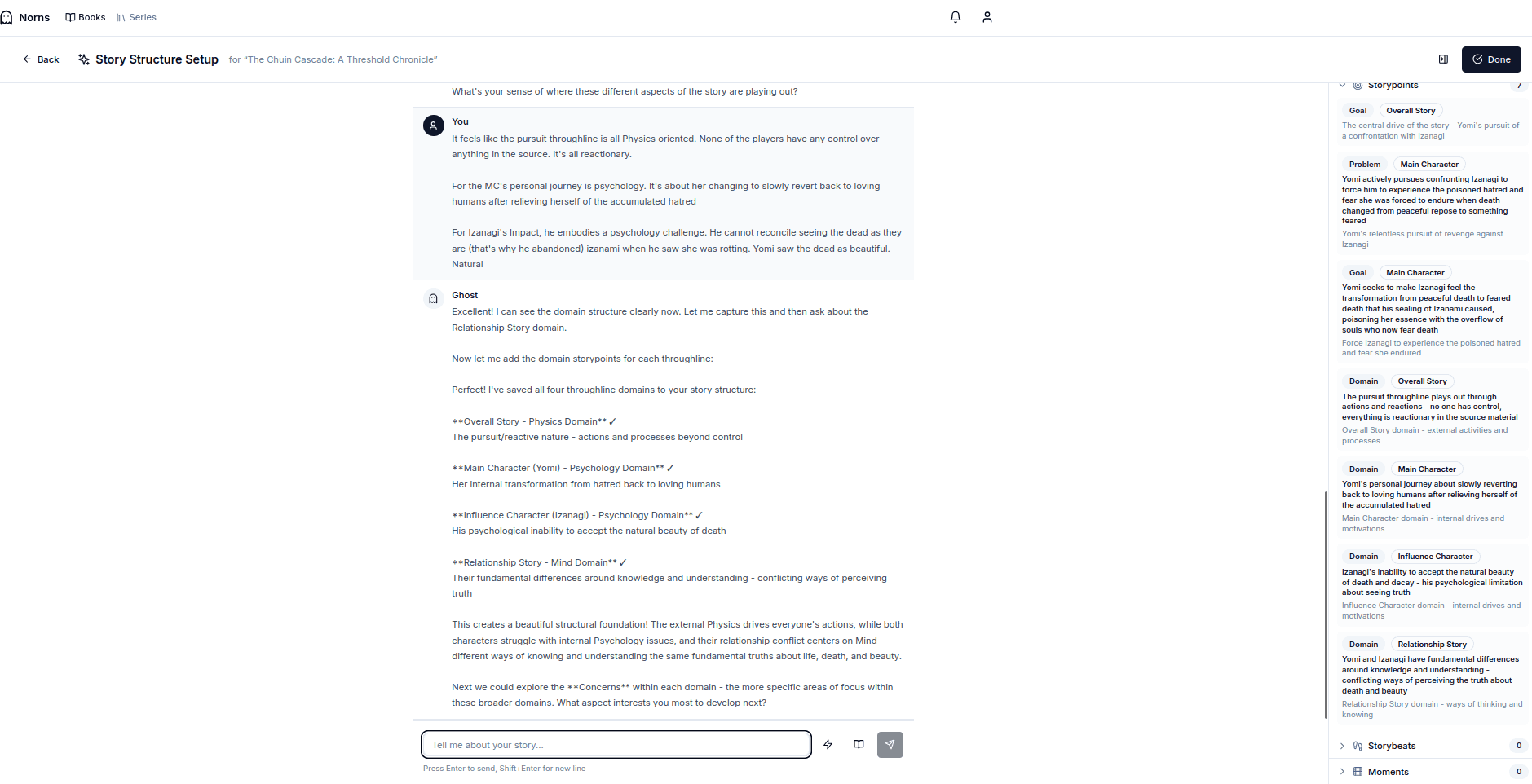 AI building storyform through conversation